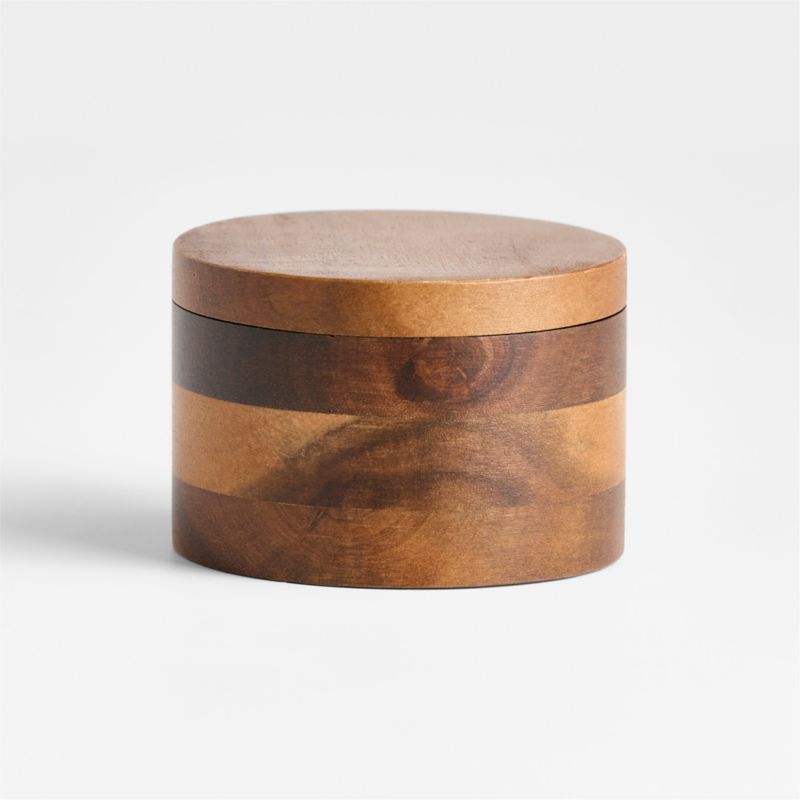Nestelle™ Natural Acacia Wood Salt & Pepper Cellar + Spoon Included