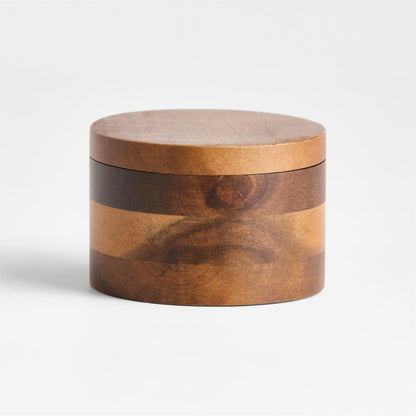 Nestelle™ Natural Acacia Wood Salt & Pepper Cellar + Spoon Included