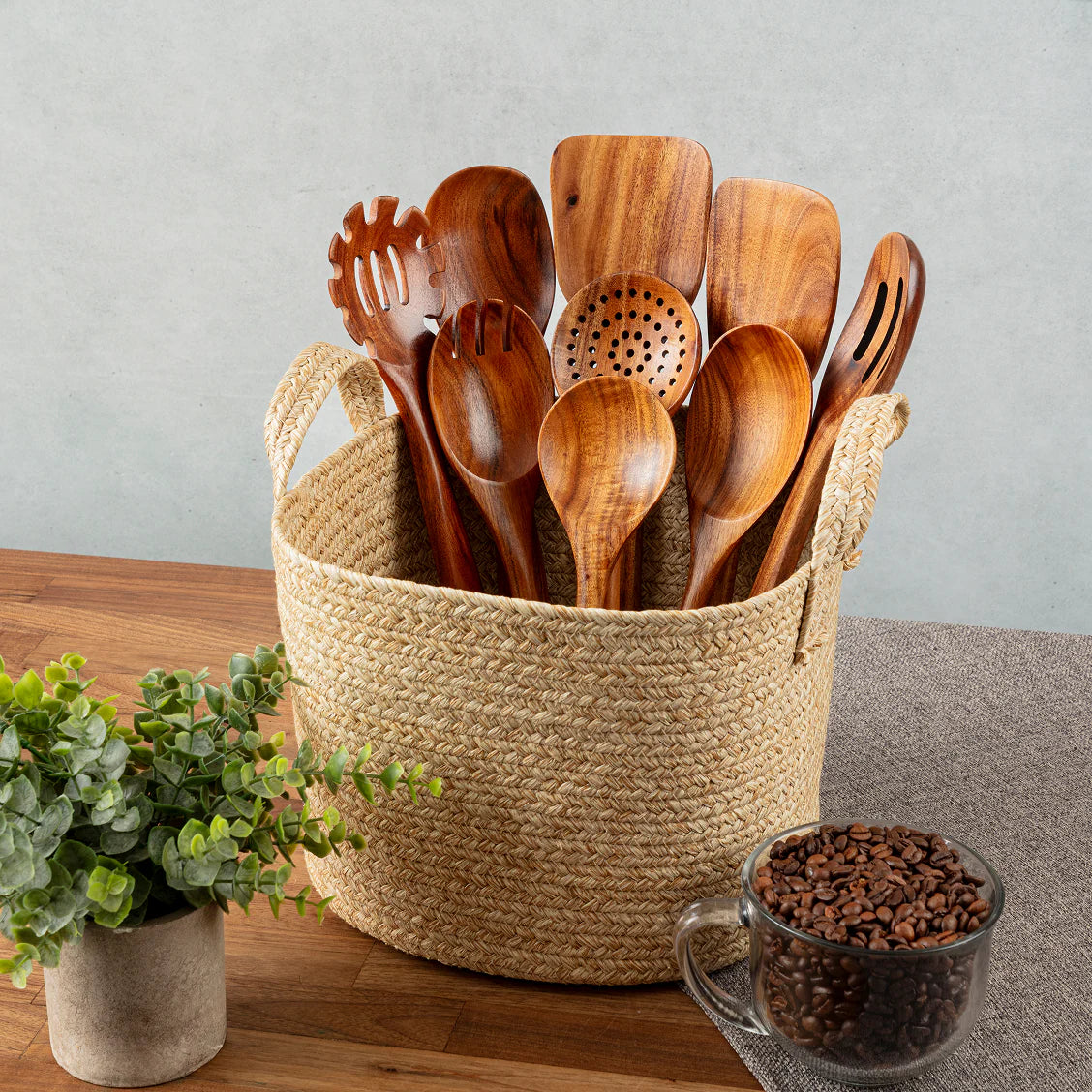 Nestelle™ Natural Teak Wooden Utensil Set